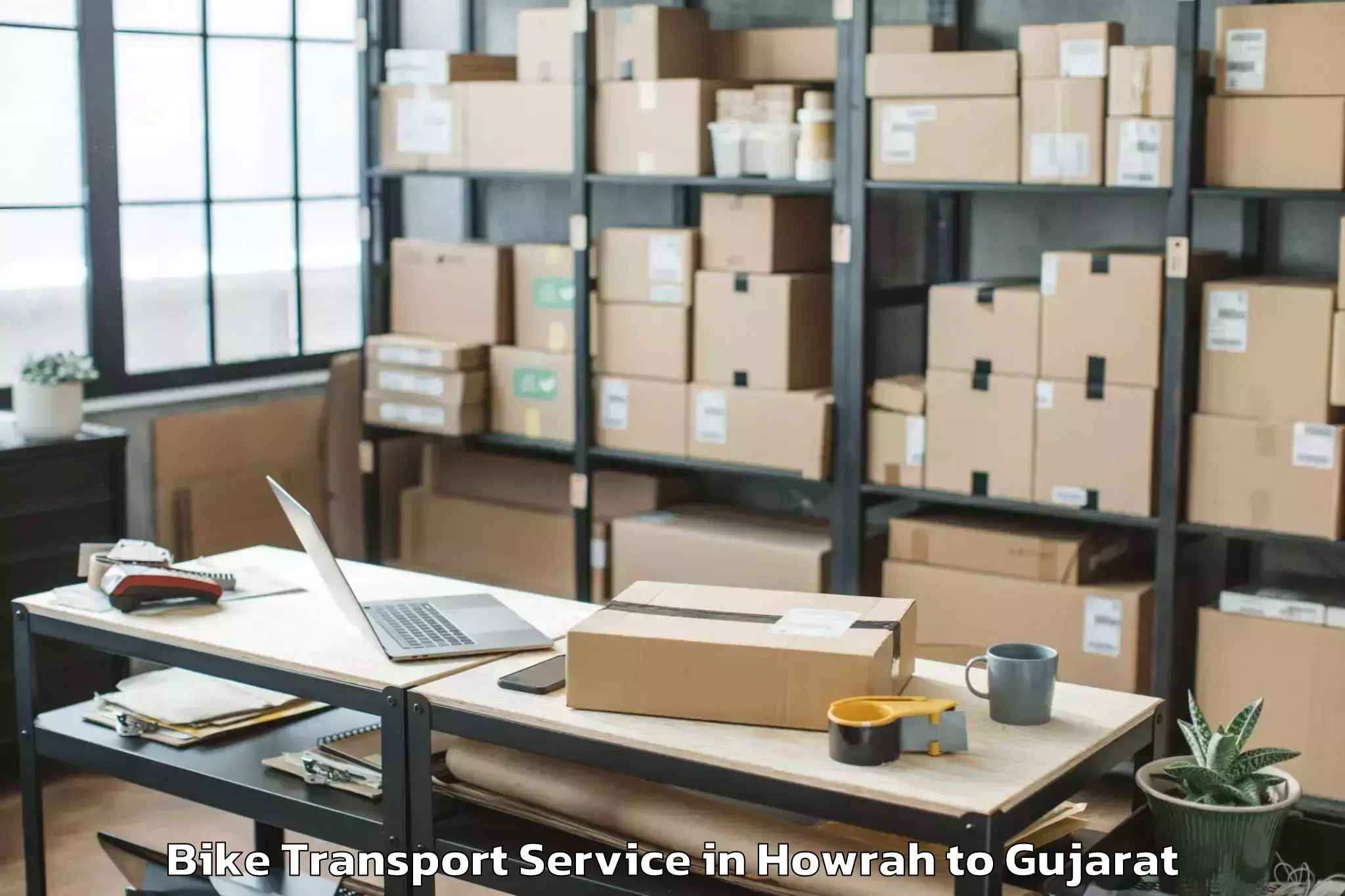 Expert Howrah to Manavadar Bike Transport